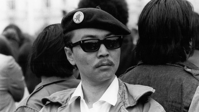 Photo Description: what a cool pic which is of Richard Aoki in a beret and some sunglasses looking like badass.